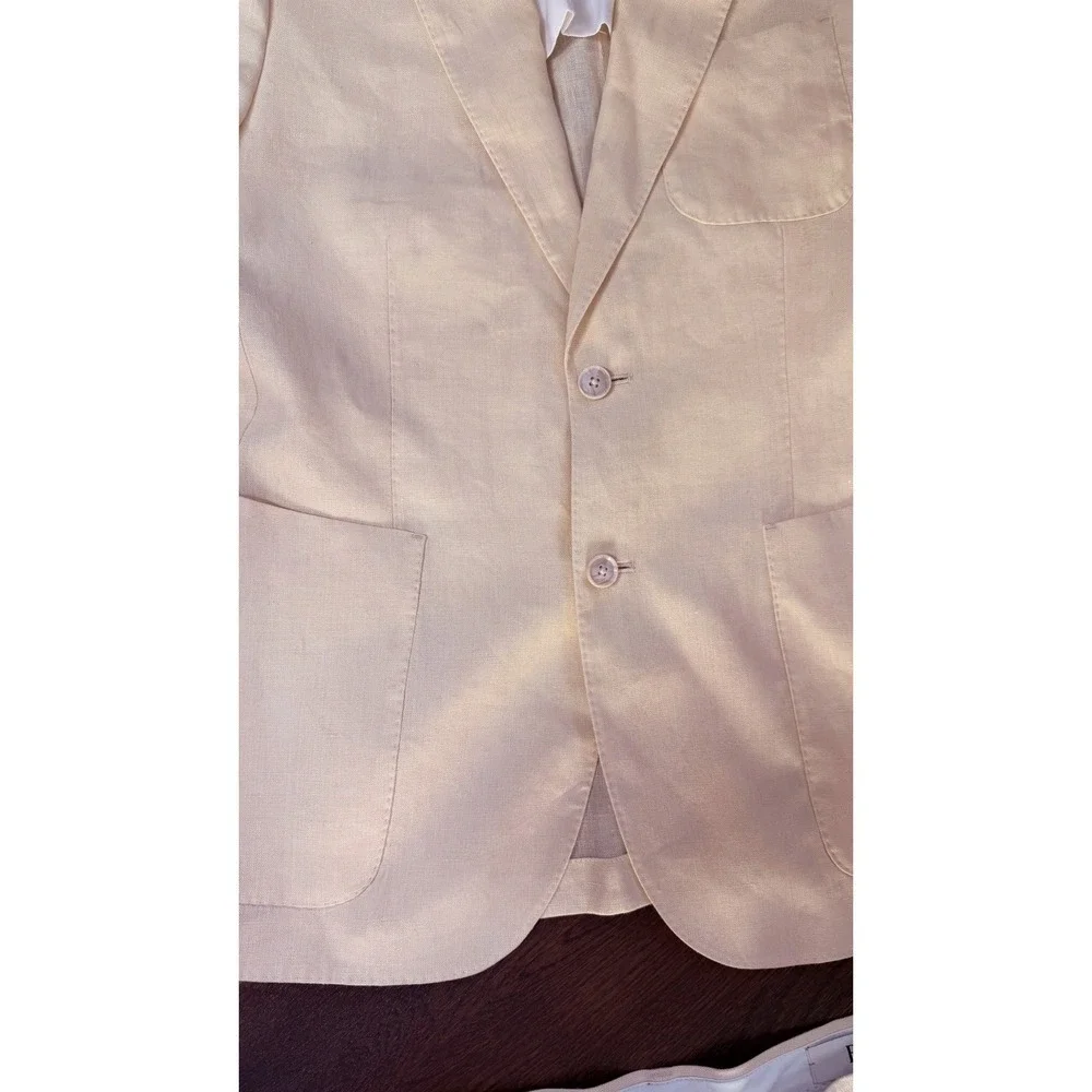NWT Banana Republic Soquel Linen Suit Butter Yellow 40S Tailored Slim fit 34